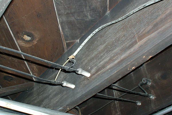 knob and tube wiring through wooden joists