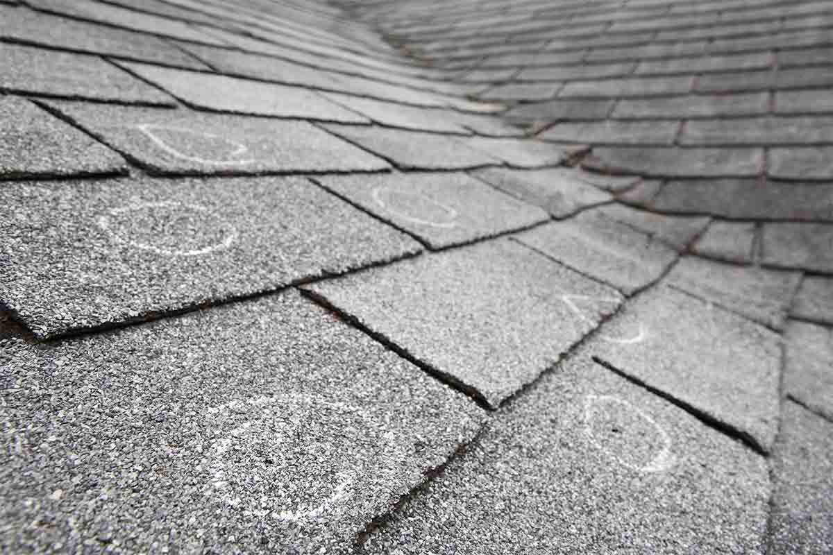 roof shingles dmaged by hail storm