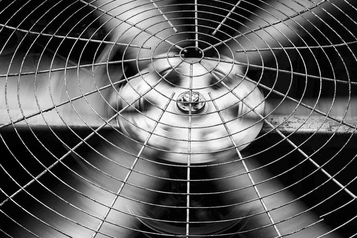 close-up image of hvac fan