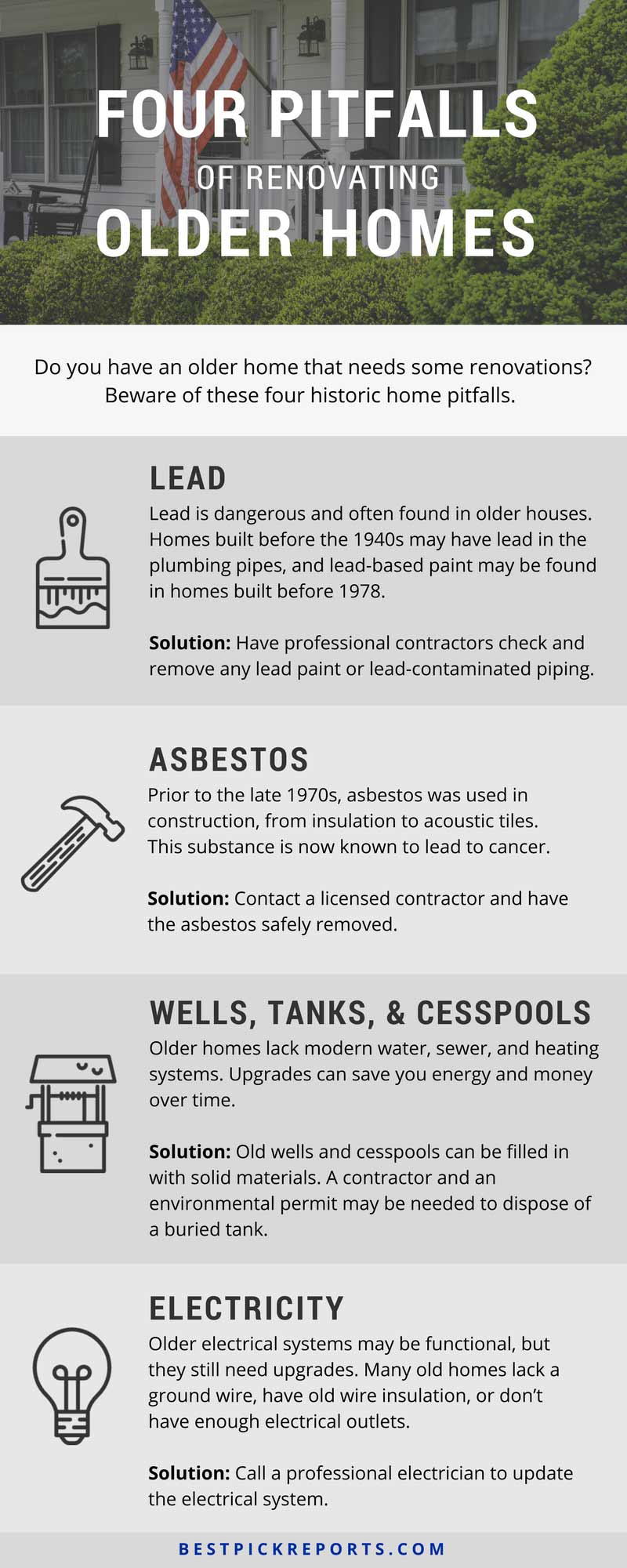 Pitfalls of renovating an older home infographic