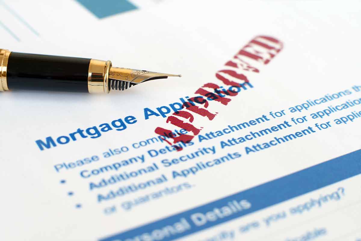 mortgage application with approval stamp