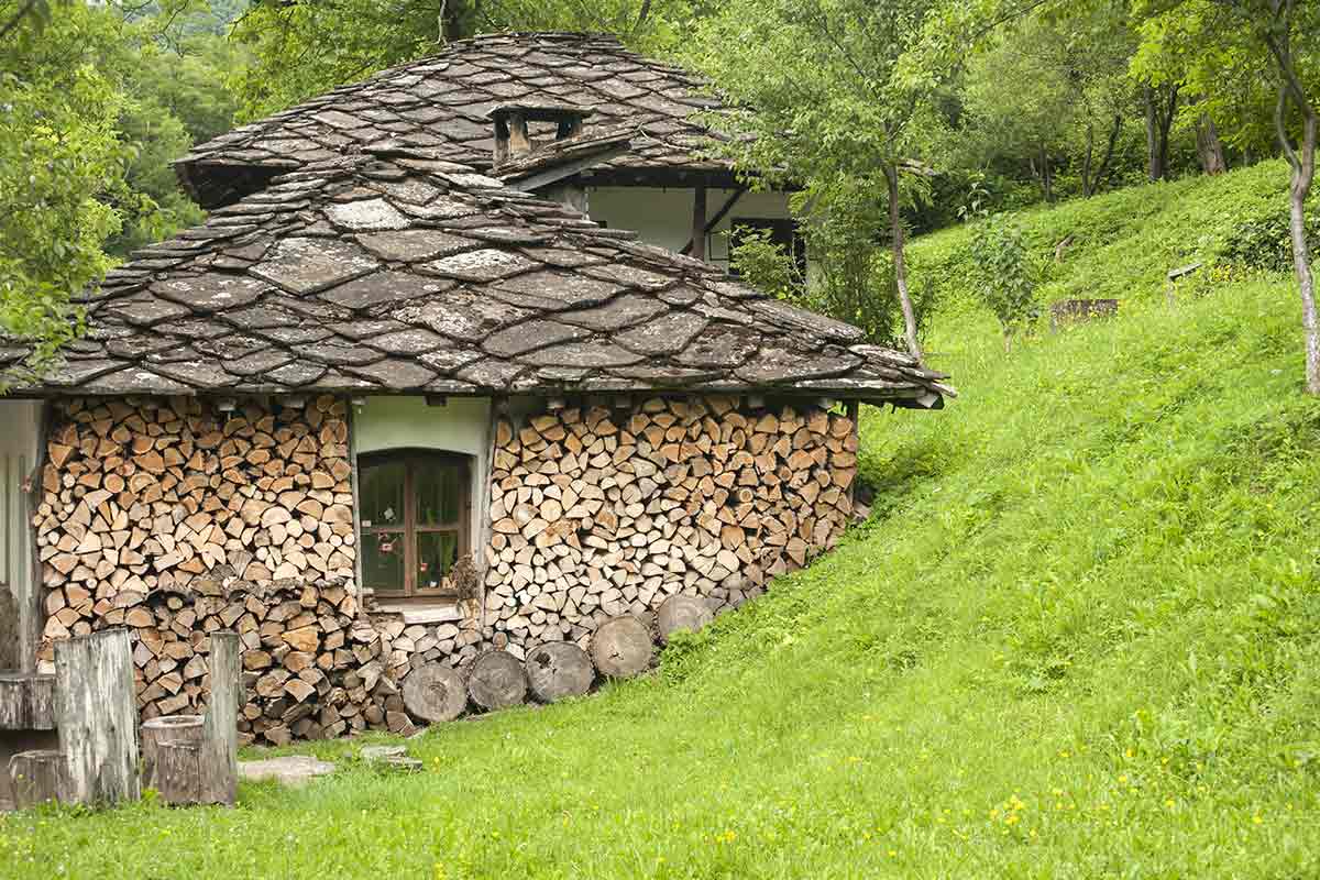 house built into a hill