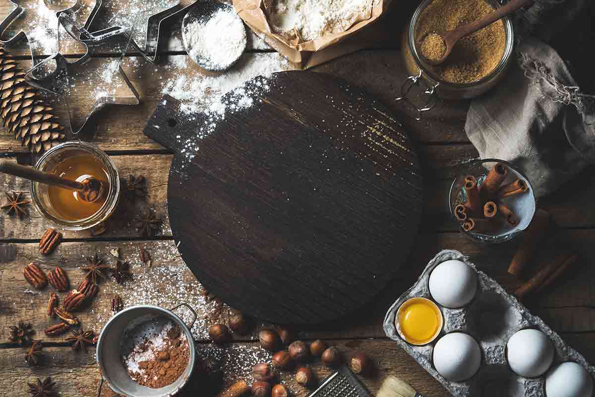 cooking ingredients on a wooden surface