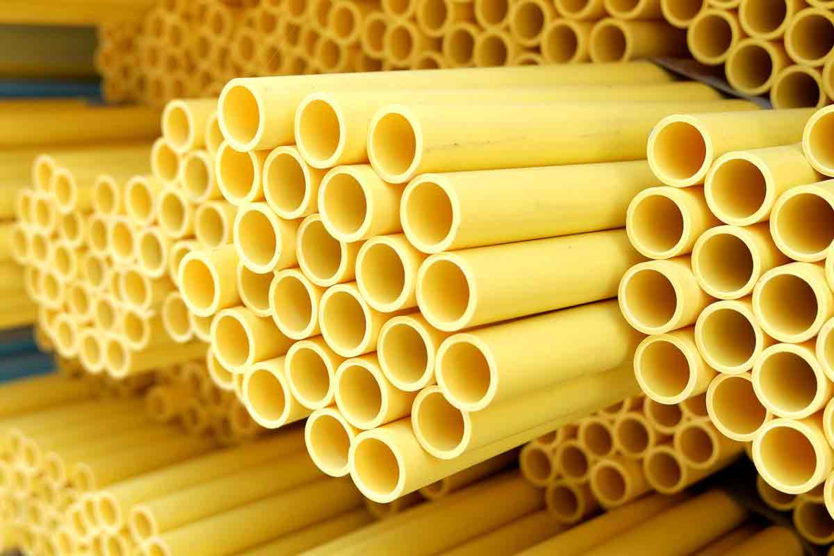 stack of PVC pipes