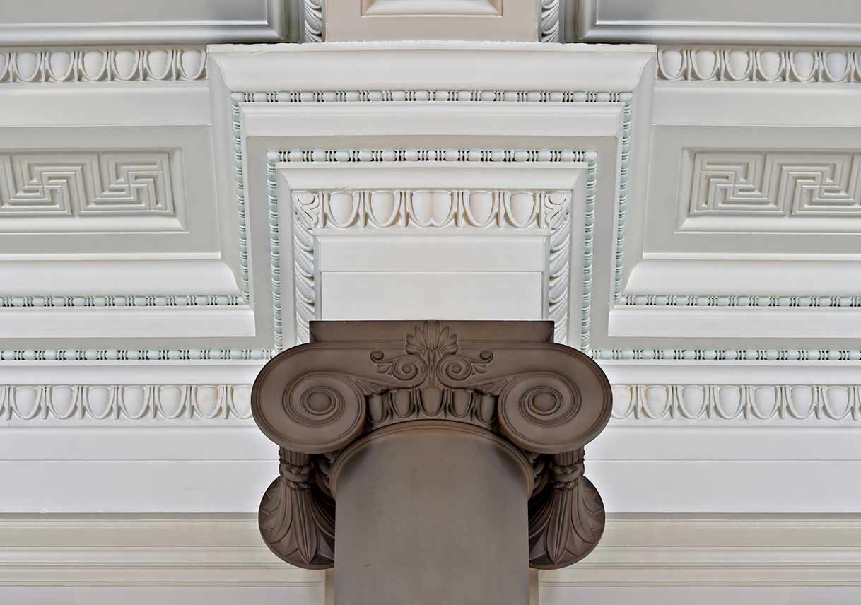 detailed cornice on ceiling