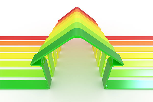 house and scale energy efficiency concept