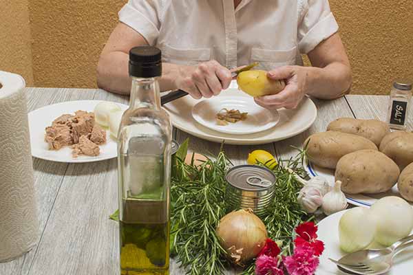  herbs on table for cooking prep