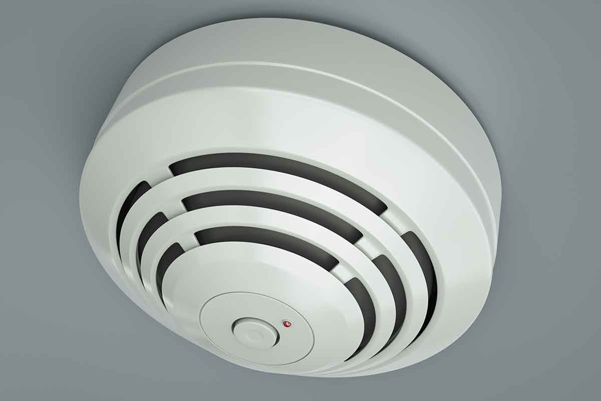 smoke detector isolated on gray background