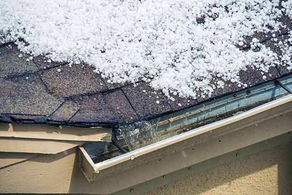 hail melting on roof