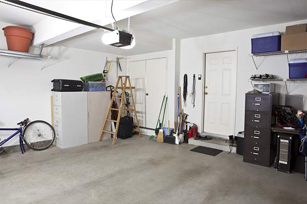 clean garage with storage