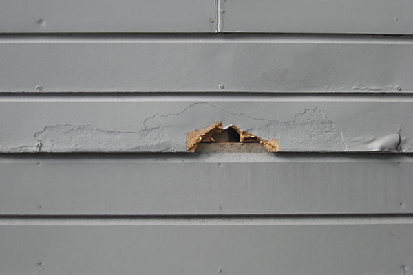 siding with one damaged piece