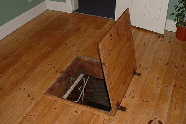 trapdoor in wood floor