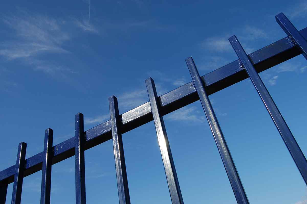 close-up of aluminum fence