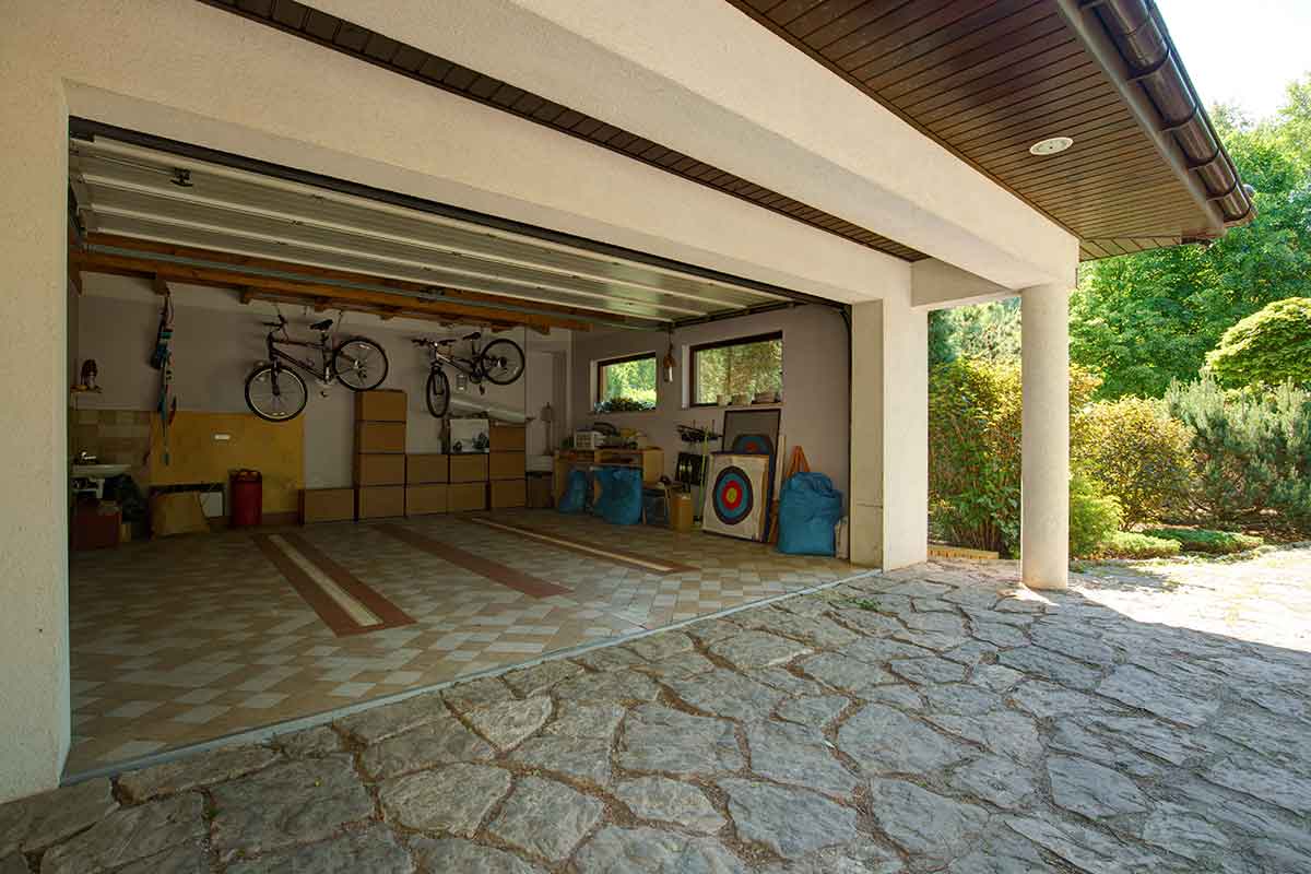 interior of organized garage