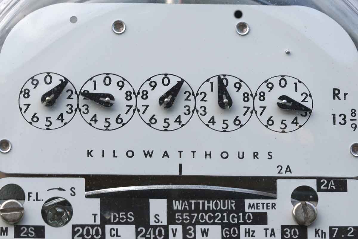 close-up image of electric meter