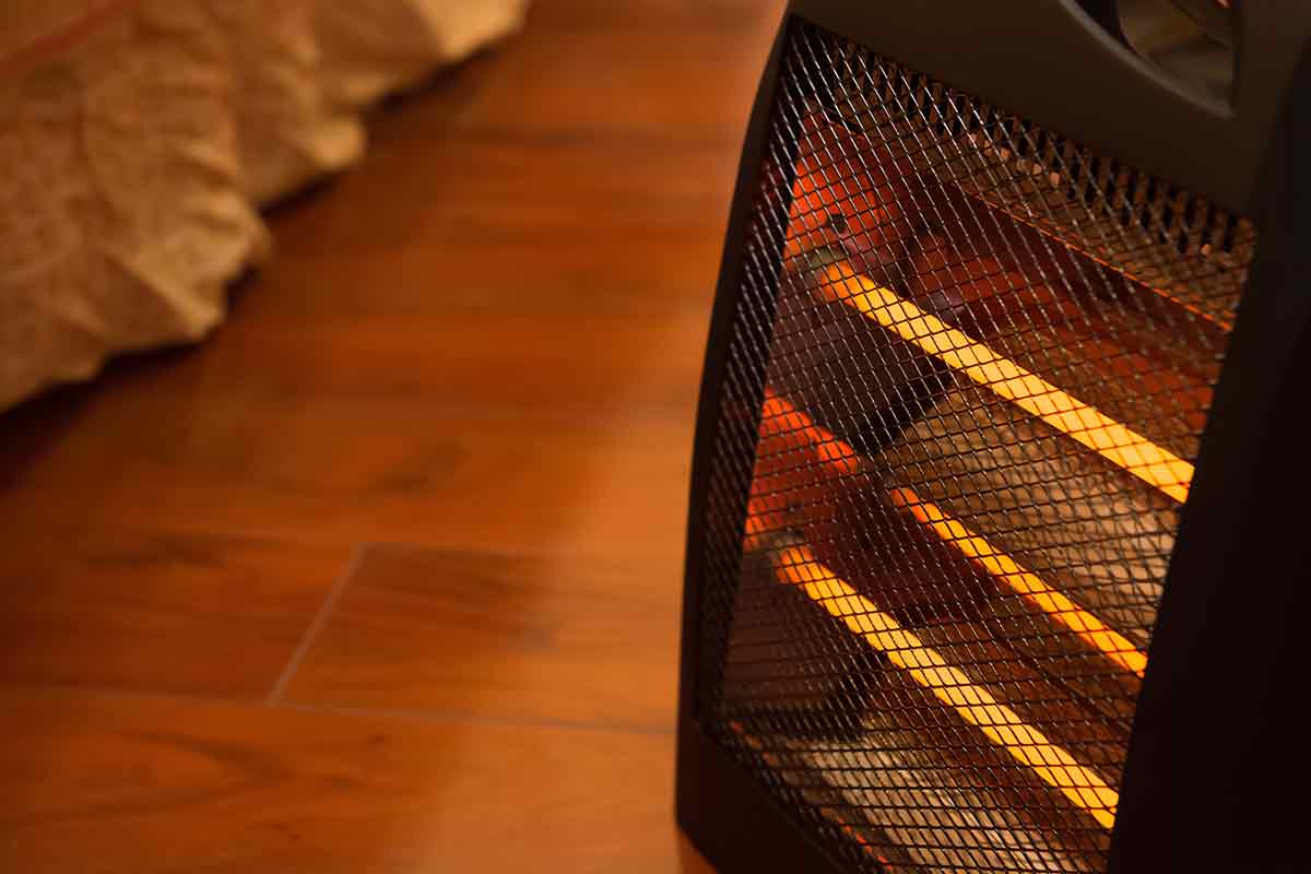 space heater in bedroom