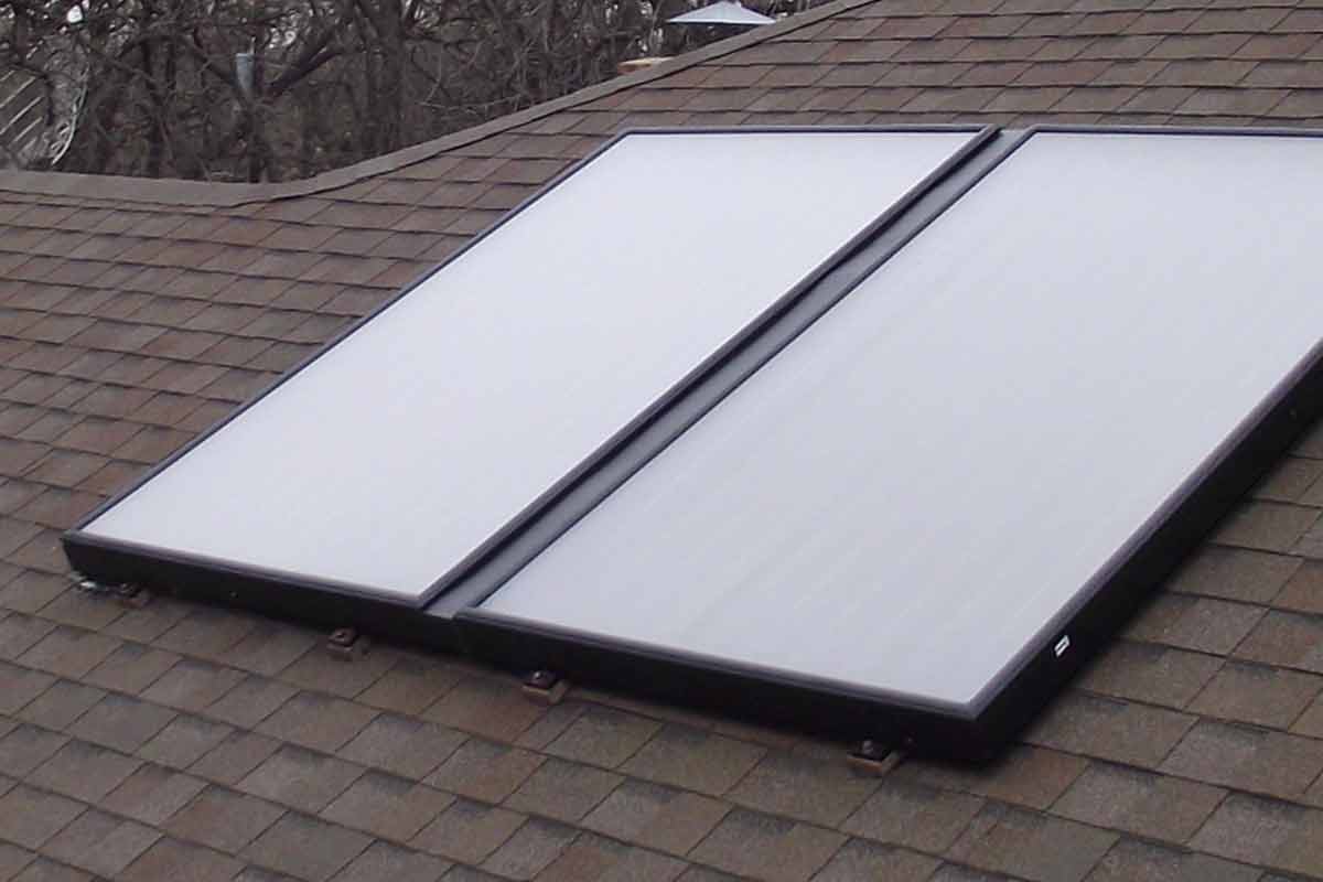 Solar panels on the roof of a house