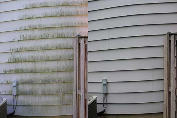 vinyl siding before and after cleaning