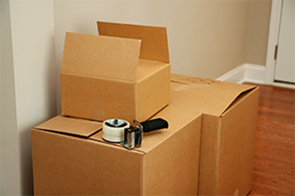 boxes and packing tape